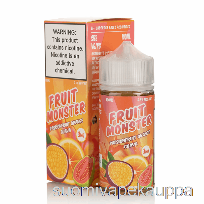 Vape Suomi Passionhedelmä Appelsiini Guava - Hedelmähirviö - 100ml 0mg